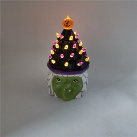 CERAMIC HALLOWEEN DECORATION WITH LED